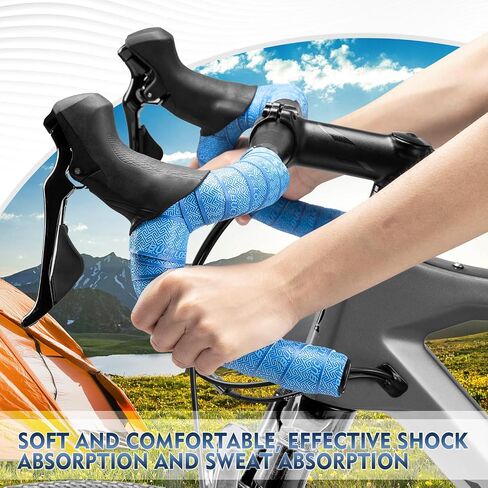 BUCKLOS Road Bike Handlebar Tape,PU Comfortable Bike Handlebar Grip Tape EVA Bicycle Handle Bar Tape Bicycle Drop Bar Wrap Tapes for Road Bikes Cycling in Saudi Arabia