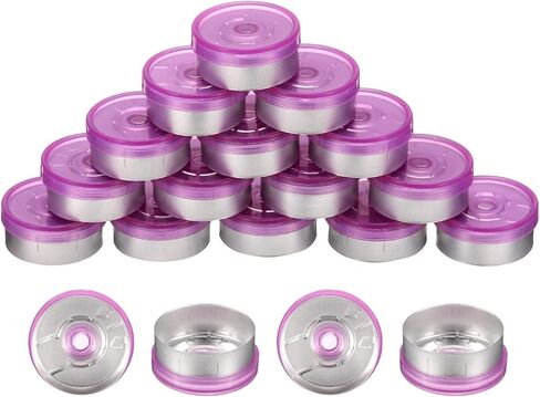 uxcell 20mm Flip Off Caps, 100PCS Burr-Free Flip Off Top Caps Seals Flip Off Aluminum Plastic Vial Flip Off Seals Caps Cover for Glass Vial Freeze-Dried Bottles, Pink/Silver in Saudi Arabia