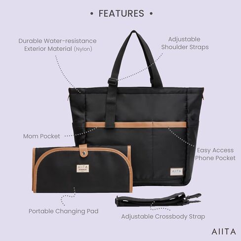 Diaper Bag Tote with Changing Pad,Stylish Diaper Tote bag for Mom and Dad, Convertible Travel Diaper Backpack, Crossbody Maternity Diaper Bag, Baby Bag, Newborn Essentials - Pink in Saudi Arabia