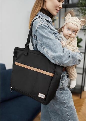 Diaper Bag Tote with Changing Pad,Stylish Diaper Tote bag for Mom and Dad, Convertible Travel Diaper Backpack, Crossbody Maternity Diaper Bag, Baby Bag, Newborn Essentials - Pink in Saudi Arabia