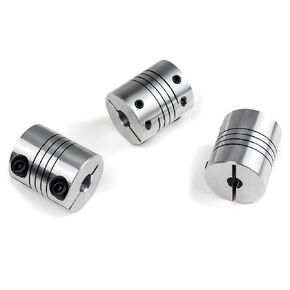 CNCTOPBAOS 3PCS Flexible Coupling 6.35mm to 8mm,Aluminum Flexible Shaft Coupler for Servo Stepper Motor,D25L30 6.35x8mm Connector for CNC Router Milling Machine,3D Printer