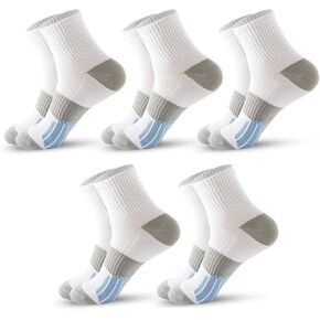 جوارب رياضية للرجال جوارب كرة السلة مبطنة مضغوطة 5 أزواج مع جوارب رياضية داعمة للقوس 6-12 in Kuwait