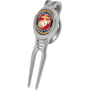 LinksWalker U.S. Marines Kool Divot Repair Tool with Magnetic Golf Ball Marker