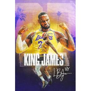 LeBron James Basketball Star Art Sports Posters Home Decor Kids Room Wall Art Prints Friends Colleagues Gifts 12x18inch(30x45cm)