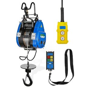 Mxmoonant Electric Hoist Lift 19m/min Electric Winch Portable 360° Safety Limit, Al-Alloy Cased Hoist Crane with Updated Copper Motor, Pendant Control & Wireless Control Support (250kg/30m)