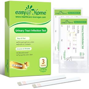 Easy@Home UTI Test Strips Monitor Urinary Tract Bladder Infections, 15 Pack Quick Urine Test Kit Reliable Urinalysis Results, OTC Use (UTI-15P)