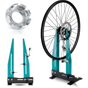 Wheel Truing Stand - Professional Bicycle Wheel Maintenance with Spoke Wrench, Removable Multi-function Bicycle Wheel Alignment Repair Tool ,Great Tool for Rim Truing For MTB Road
