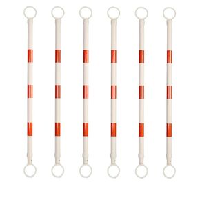 6 Pcs Retractable Traffic Cone Bar, Expandable Cone Bars from 4ft to 7.2ft for Parking Lots, Road Construction White and Red
