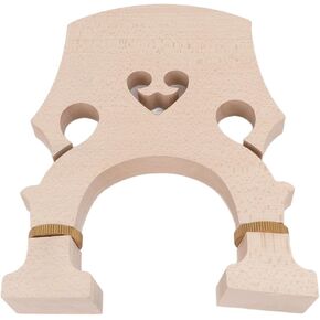 Adjustable Brass Screw Double Bass Bridge for Replacement, Enhance Performance, Perfectly Match Original Bridge, Premium Maple Wood (1/2)