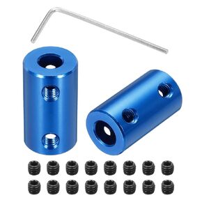 MECCANIXITY Rigid Screw Coupling 6mm to 7mm Shaft Coupler Connector L25mm x D14mm Steel Joint Connector Rigid Coupling Set for 3D Printers DIY Encoder with 16 Screws, 4 Pcs