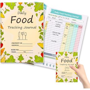 3 Pcs Food Journal Diary 5.8×8.3 inch Food Tracker Journal Daily Calorie Counter Book with Breakfast Lunch Dinner Calorie and Snack Sections for Nutrition Tracker Book