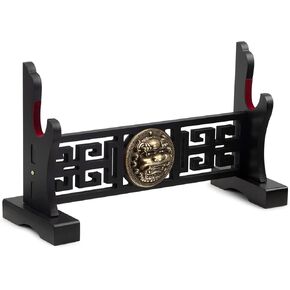 Kylin Sword Stand 1-Tier Padded Hook Katana Stand Holder Display Hanger for Tanto Rapier Light Saber Samurai Cosplay Blade Tanjirou Demon Slayer Weapon Display Stand (1-tier)