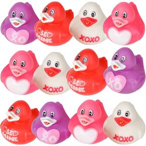 ArtCreativity Christmas Rubber Duckies for Kids, Pack of 12, Holiday-Themed Rubber Ducks for Bath or Pool, Fun Christmas Duckies Party Favors, Bulk Xmas Ducks for Cruise Ship & Events