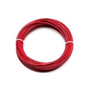 Red Vinyl Coated Cable 1/16" Coated to 3/32" Diameter, 7x7 Construction (50 ft Coil)