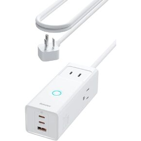 Baseus Power Strip Surge Protector 1200J - PD40W USB C Charger Extension Cord with 3 AC Outlets & 3 USB Port Fast Charging Charging Station for Office Dorm Room Home