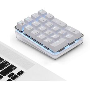 Mechanical Numpad 21-Key Wired Number Pad for Laptop with Blue LED Backlit USB Number Pad for Laptop Desktop Computer PC (Brown Switch)
