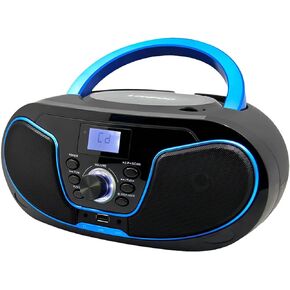LONPOO Stereo CD Boombox Portable Bluetooth Digital Tuner FM Radio CD Player with USB Playback,Bluetooth-in,AUX Input and 3.5mm Earphone Output & Music Sound System