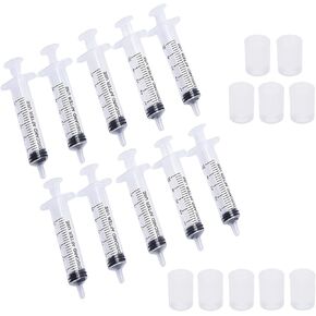LTKJ 10 Packs 5ml Reusable Plastic Syringe with 10Pcs Extraction Adapters for Perfumes Transfer to Empty Bottles