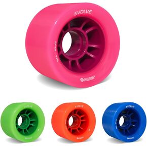 Bont Skates - Evolve Speed Skate Wheel - Indoor Roller Skate Wheels - Rollerskate - 88A 94A 96A 98A - Blue Pink Green Orange