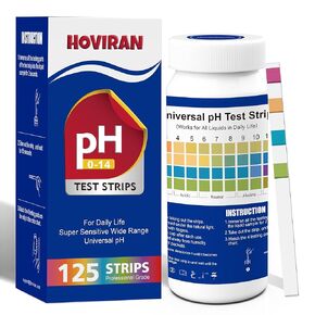 pH Test Strips 0-14,Universal Litmus Paper pH Test Strips for Water & Food,Soap Making and Most Liquids Testing,125 ct Fast Accurate pH Strips