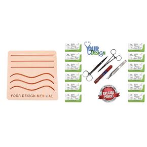 Suture Practice Kit for Suturing Training: Includes Silicone Suture Pad with Wounds and Suture Tool Kit (Education Use Only)