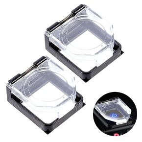 2pcs Power Push Button Switch Cover, Dustproof Safety Power Push Button Switch Cover Protector Waterproof and Collision Resistant for 25mm Power Push Button SwitchComputer PC Desktop