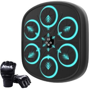 2025 Smart Music Boxing Machine for Adults and Kids, Bluetooth Wall Mounted Punching Trainer with Gloves, 9 Modes and 9 Speeds for Home, Office and Gym