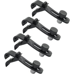 Hitefu 4 Pcs Drum Microphone Clip, Adjustable Microphone Clip, Shock-resistance Drum Microphone Securing Clip, Mic Holder for Drum Stand