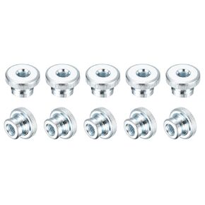 uxcell Knurled Thumb Nuts, 5Pcs M4 x 12 x 8mm Carbon Steel Knurled Nut, Adjusting Round Knobs Fasteners Nuts for 3D Printer Parts, Blue White
