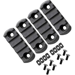 Gotical 5 Slots M-LOK Polymer Rail Section for M Lok Handguard Three Slots Rail Picatinny Rail Set of 2 Pieces Polymer Material Import from Japan (Pack of 4)