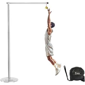 3.5-11 Ft Vertical Jump Tester,Vertical Jump Measurement Tool Adiustable Height,Vertica Jump Trainer with Tape Measure,Floor Mounted Vertical Trainer Stand for Standing High Jump Training
