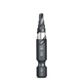 THINKWORK M35 Cobalt Spiral Flute Step Drill Bit, Single Size HSS Step Drill Bit 3/8", Unibit Step Drill Bit, 1/4" Shank Step Bits for Metal, Carbon Steel, Stainless Steel, Wood, Plastic