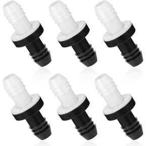 6 PCS Inline Vacuum Barbed Check Valve, 3/8" 10mm One Way Inline Check Valve Brake Booster Check Valve ABS Plug-In Check Valve Plug-In Barb Non Return Valve for Fuel Gas Liquid Air