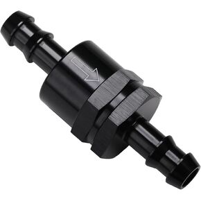 3/8" Non Return One Way Inline Check Valve Fitting Aluminum Black