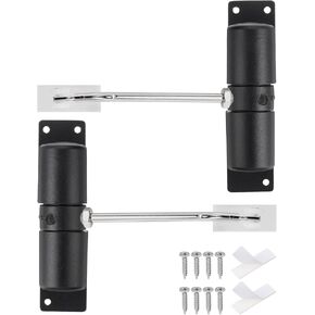 uxcell 2 Pcs 128mm/5.04" Spring Door Closer, Aluminum Alloy Automatic Door Closers with Adjustable Closing Speed for Home Self-Closing 20-40kg Door, Black