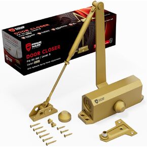 DC-600 Automatic Adjustable Door Closers for Home | Soft Close, No Slam | Residential and Commercial Door Closer | Level 1-6 | for Doors Weighing 30-300 lbs | Hydraulic Door Spring - Black