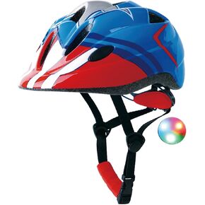 Kids Toddler Bike Helmet, Adjustable Boys Girl Helmets from Baby to Children(Age 1-8), Multi Sports for Bicycle Skate Scooter with LED Light