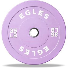 Egles Vibrant Pink/Purple Olympic Weight Plates, Rubber Barbell Plates, 2-inch Standard Virgin Rubber Bumper Plate 10 15 25 35 45LB for Home Gym Weightlifting, Strength Training, Fit Workouts