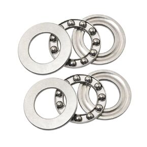 2 Sets 3-in-1 Flat Ball Axial Push Bearings Chrome Steel 8mm x 16mm x 5mm F8-16 Thrust Ball Bearings