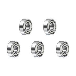 uxcell 5pcs R2AZZ Deep Groove Ball Bearings 1/8" ID x 1/2" OD x 11/64" Height P5 Miniature Bearings Double Metal Shielded Chrome Steel Z3 Bearing for Engineering Machinery, Silver Tone