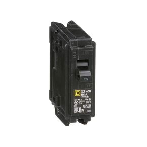 Square D HOM115 Plug-In Mount Standard Miniature Circuit Breaker 1-Pole 15 Amp 120 Volt AC Homeline