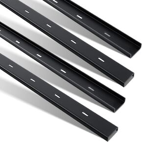 Blulu 4 Pcs 32 C Channel Steel Support Metal Support Bracing Hidden C Bracket for Table Top Live Edge Slab Woodworking, Black Coat Finish