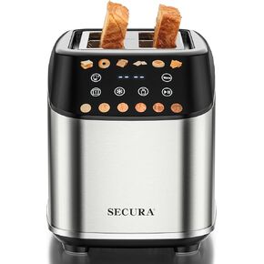 Secura 2-Slice Touchscreen Toaster – Auto Lift, Digital Countdown, Keep Warm, Customizable Settings
