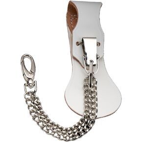 USMC Officer's Sword Frog Bundle Leather Saber Holder with Chrome Metal Chain for Ceremonial Sword