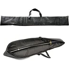 PU Leather Sword Carrying Case Japanese Samurai Sword Bag Proctive Storage Case Katana Bokken Handbag Crocodile Pattern