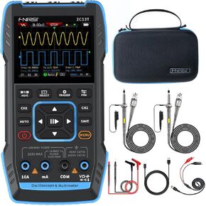 2C53T 3-in-1 handheld oscilloscope multimeter DDS generator, 2 channel, 50MHz bandwidth, 250MSa/s sampling rate, 20,000 calculations, voltage, current, capacitance, resistance, 2* P6100 probes