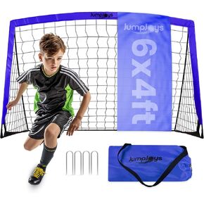 Kids Soccer Goal for Backyard| 6x4 ft Portable Pop Up Soccer Goal Kids Soccer Net | Practice Soccer Net in Multiple Colors | Single Net, Set of Two, Double with Accessories