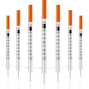 U-100 1mL/cc Syringes and 31G 1/4''(6mm) Lab Tools Syringes, Individual Wrapped 25 Pack