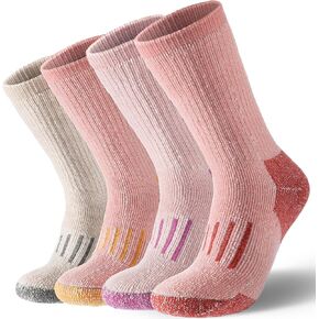 Pleneal Merino Wool Socks for Men Women Thermal Winter Boot Socks Hiking Socks Warm Crew Socks 4 Pairs