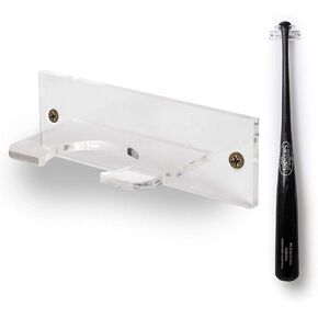 Baseball Bat Holder for Vertical Display - Sturdy Acrylic Hanger Wall Mount | Fits Handle of Any Baseball Softball Bat (Hardware Included) Easy to Install Clear Rack for Organization or Storage